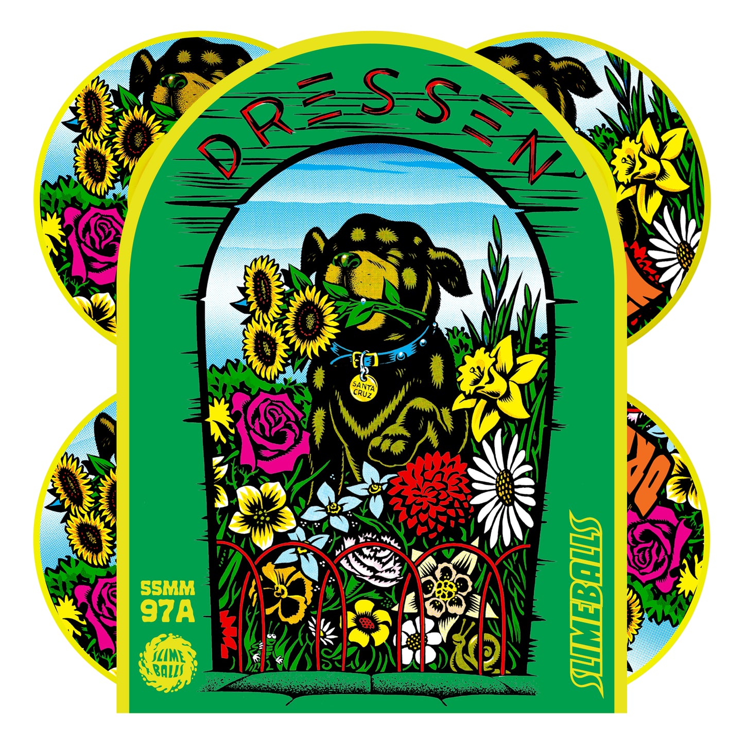 Eric Dressen Pup Vomit Mini Green Hardline 55mm 97a Slime Balls Wheels