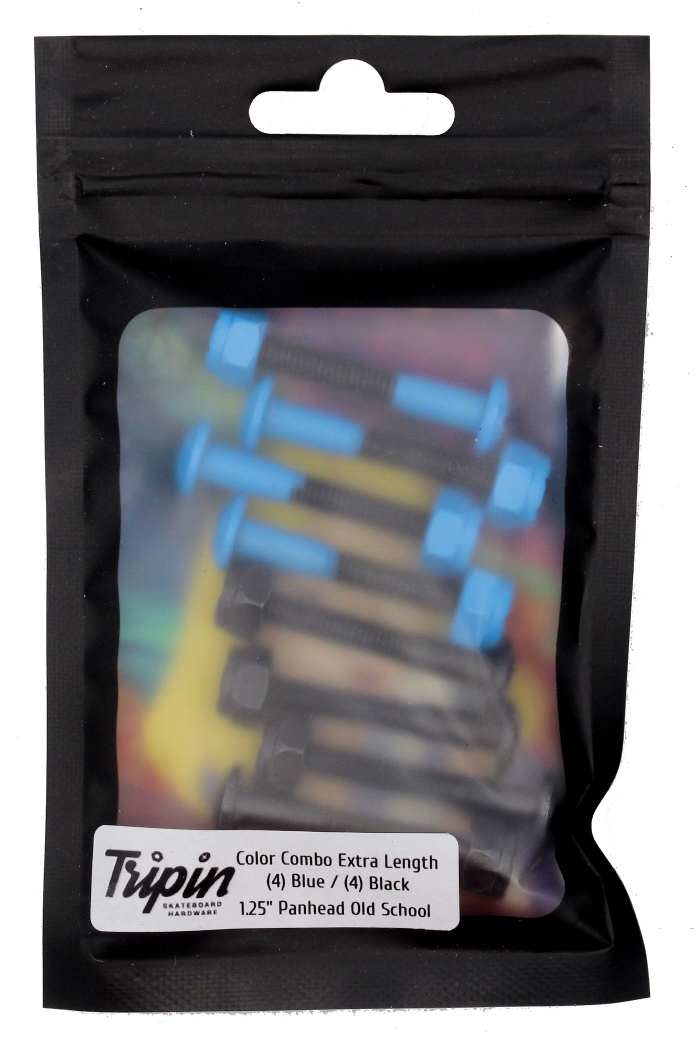 Tripin Sonic Blue 1.25" Phillips Hardware Panhead (Blue/Black)