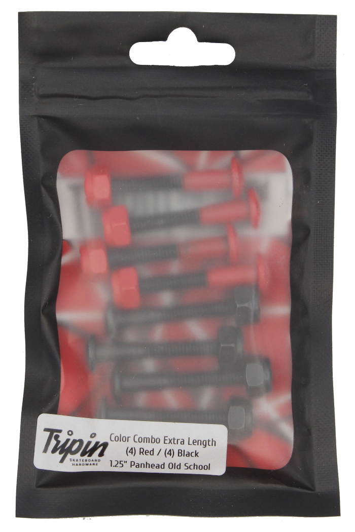 Tripin Red Hail-N 1.25" Phillips Hardware Panhead (Red/Black)