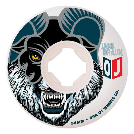 OJ x Strangelove Wheels Jake Braun Wolf Elite White Hardline 56mm 99a