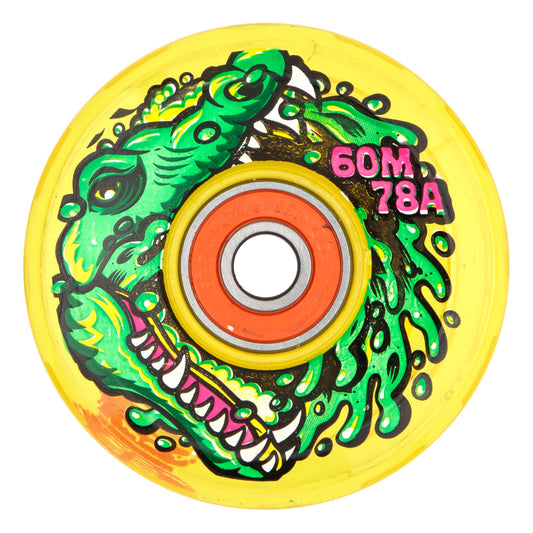 60mm Gator Swamp Spew Light Ups OG Slime Yellow 78a Slime Balls Wheels