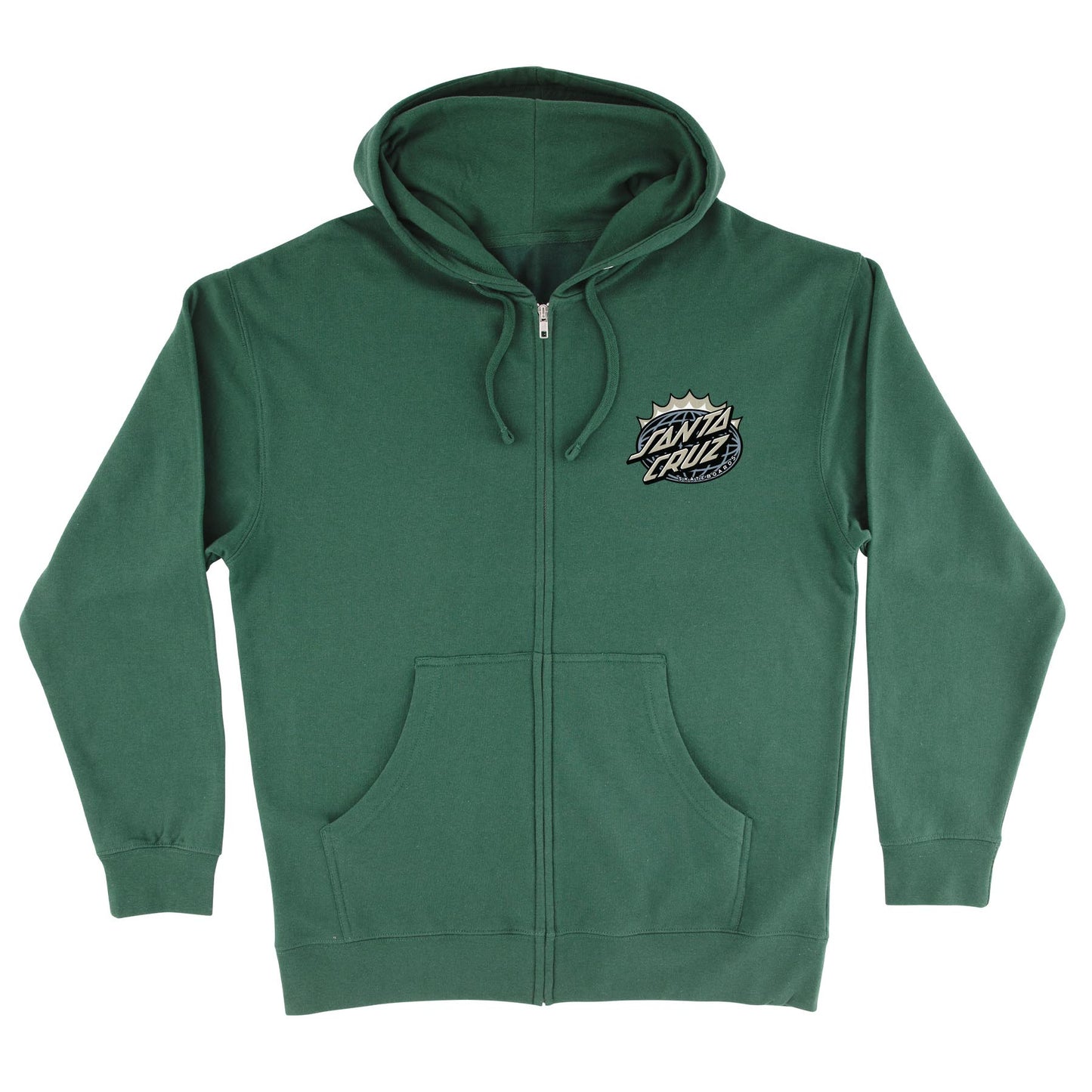 Santa Cruz Kendall End Of The Dot Zip Hooded Midweight Sweatshirt (Alpine Green)