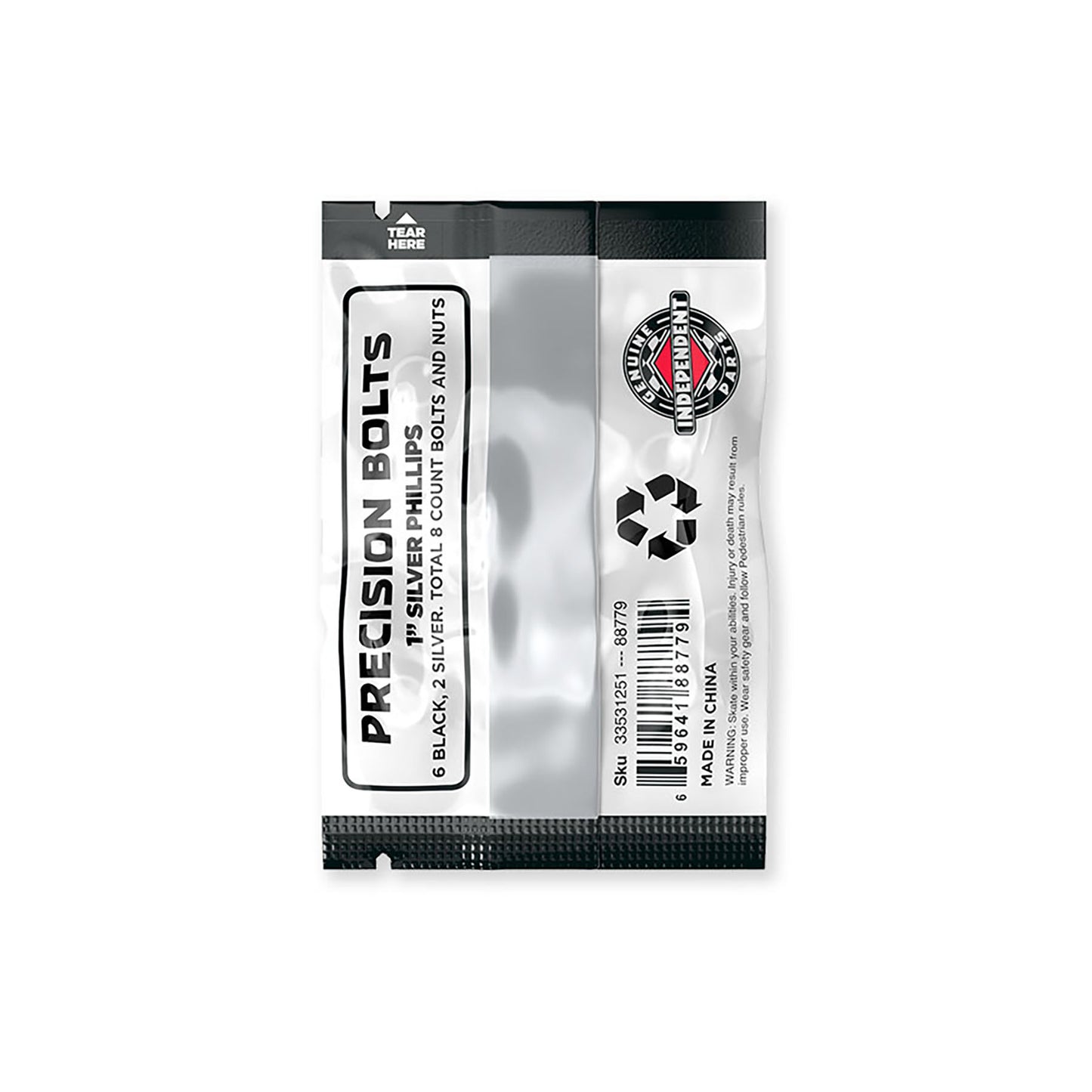 Independent Genuine Parts 1" Phillips Hardware (Silver/Black)