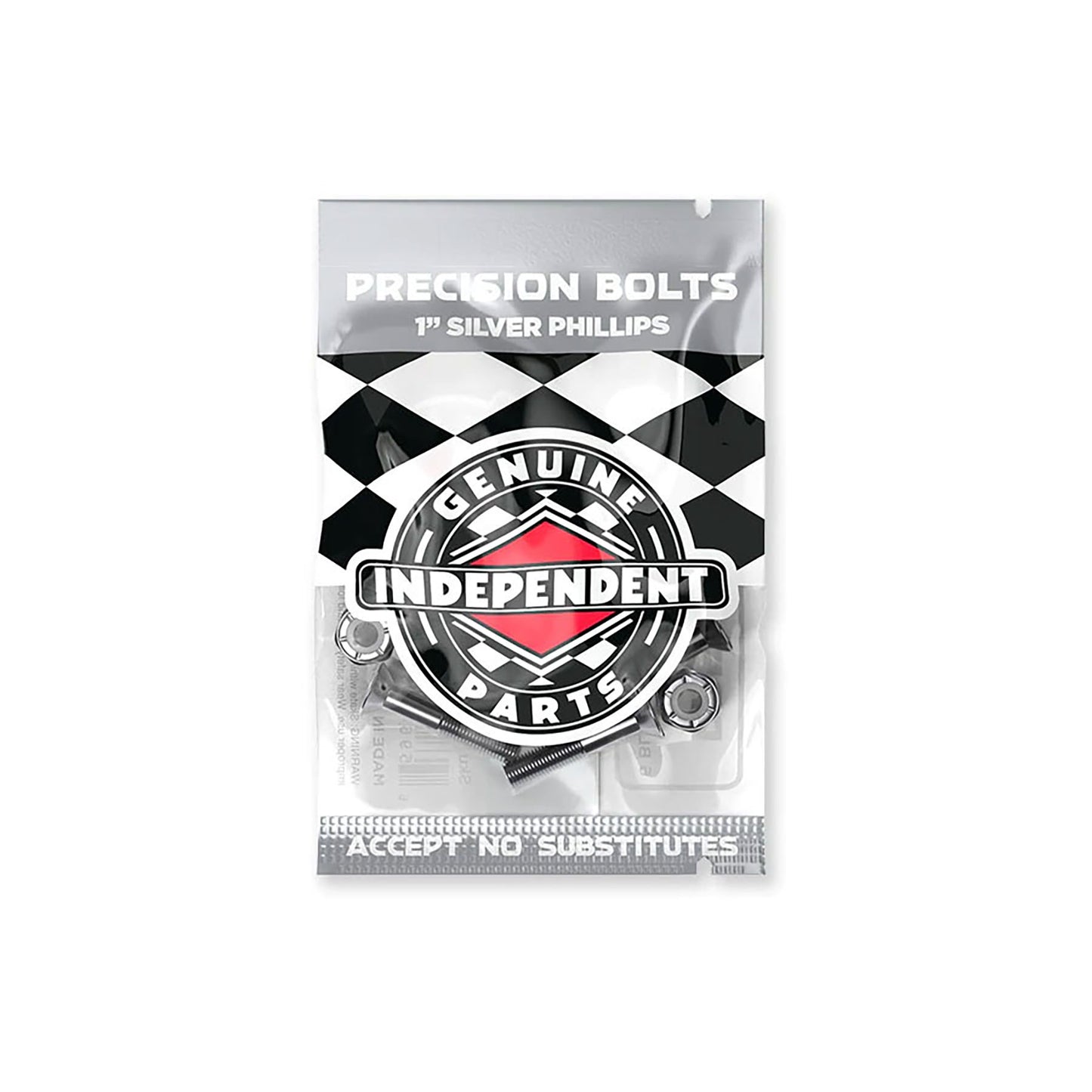 Independent Genuine Parts 1" Phillips Hardware (Silver/Black)