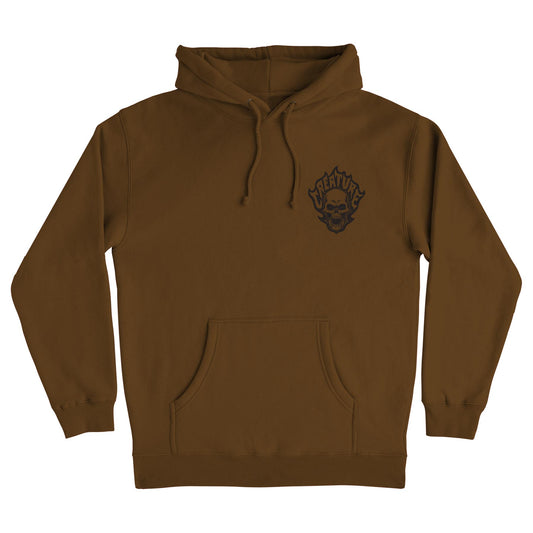 Creature Bonehead Flame P/O Hooded Heavyweight Sweatshirt (Brown)