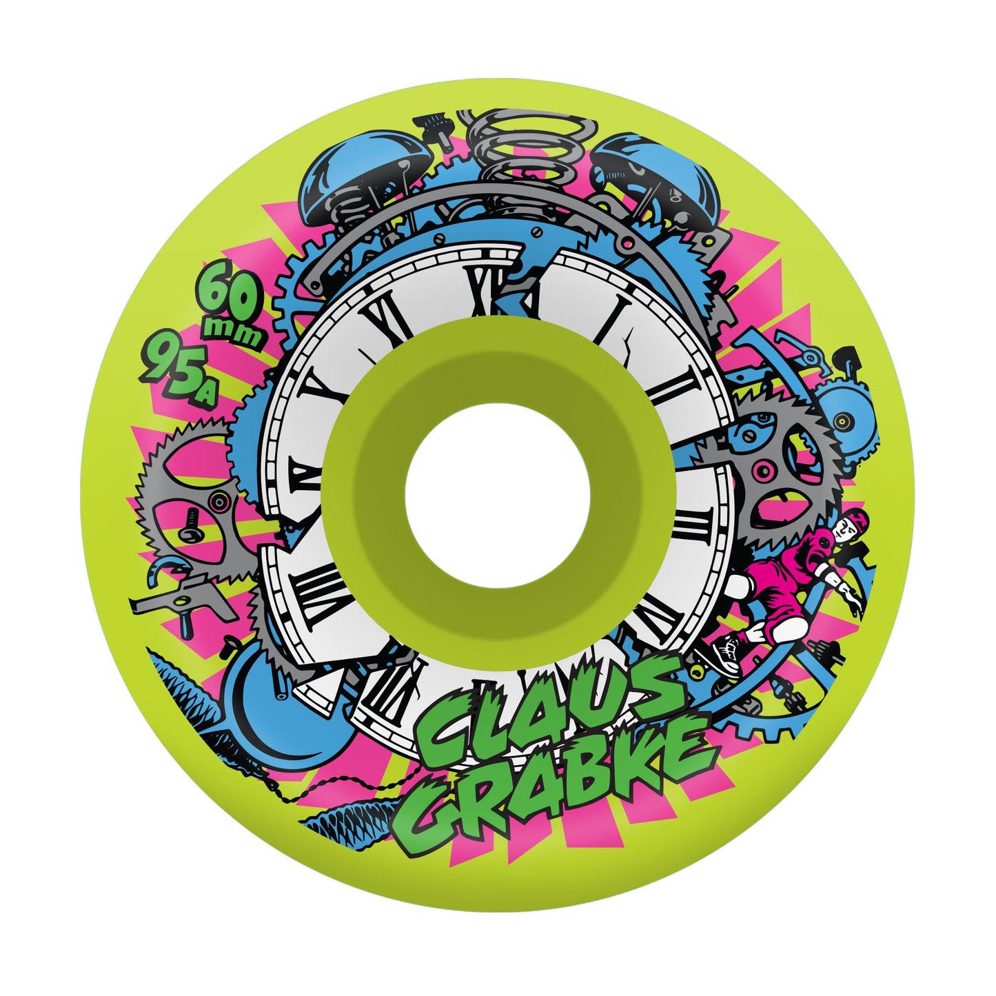 60mm Claus Grabke Reissue Vomits Neon Green 95a Slime Balls Skateboard Wheels