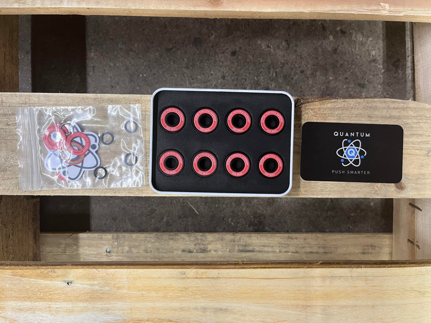 QUANTUM BEARINGS X OLD SKULL SKATE SHOP DAY SKATEBOARD BEARINGS